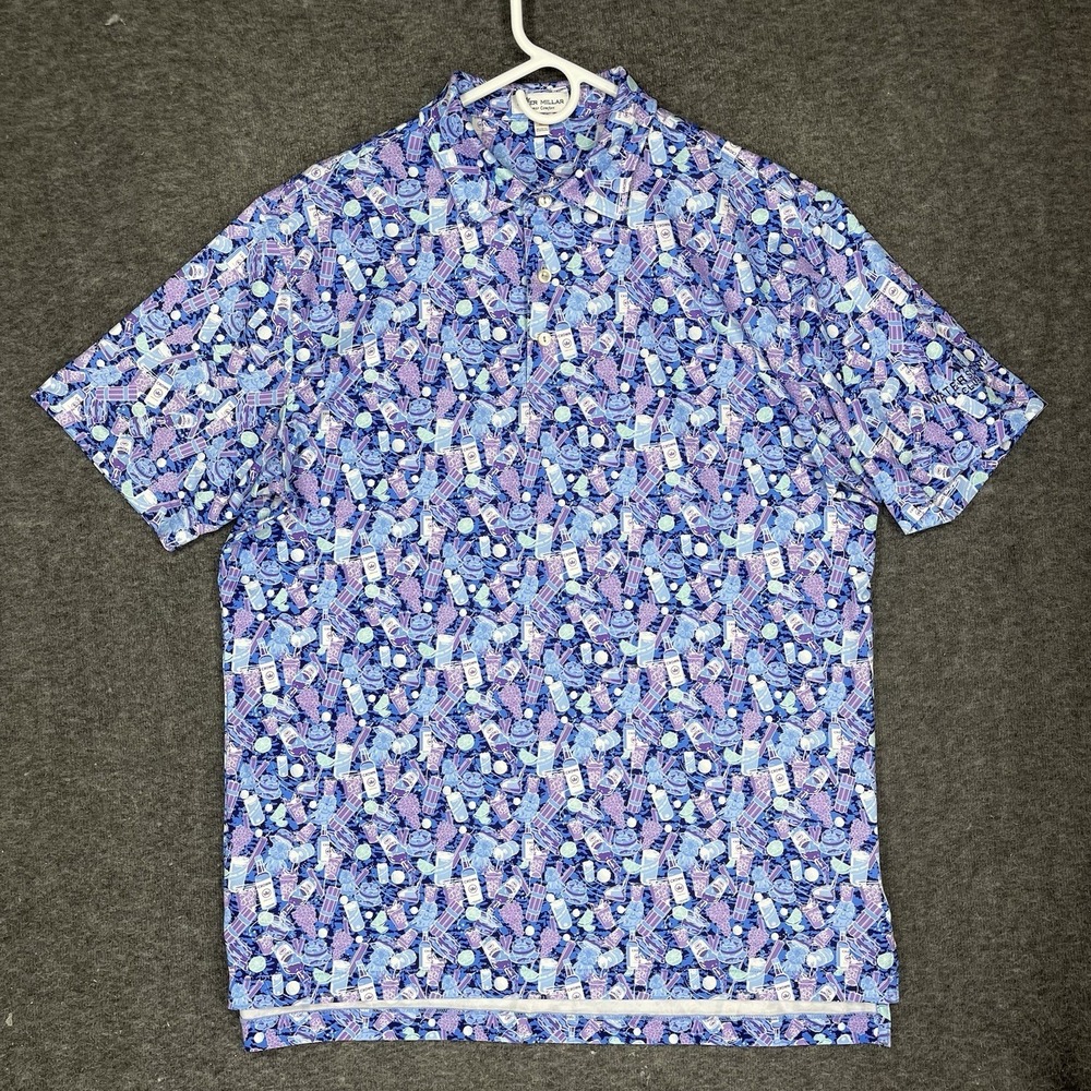 Peter Millar CaddyShack Cocktail bomb Summer Comfort Polo Mens M Watersound club - Picture 2 of 14